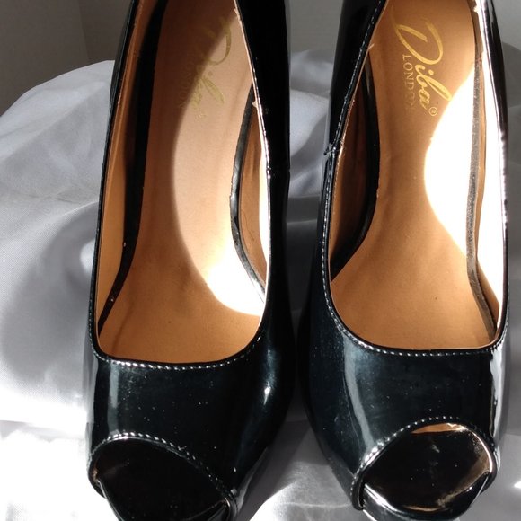DIBA LONDON WOMEN'S PATENT LEATHER STILLETTO HIGH HEEL SHOES SIZE 9.5 - Picture 8 of 8